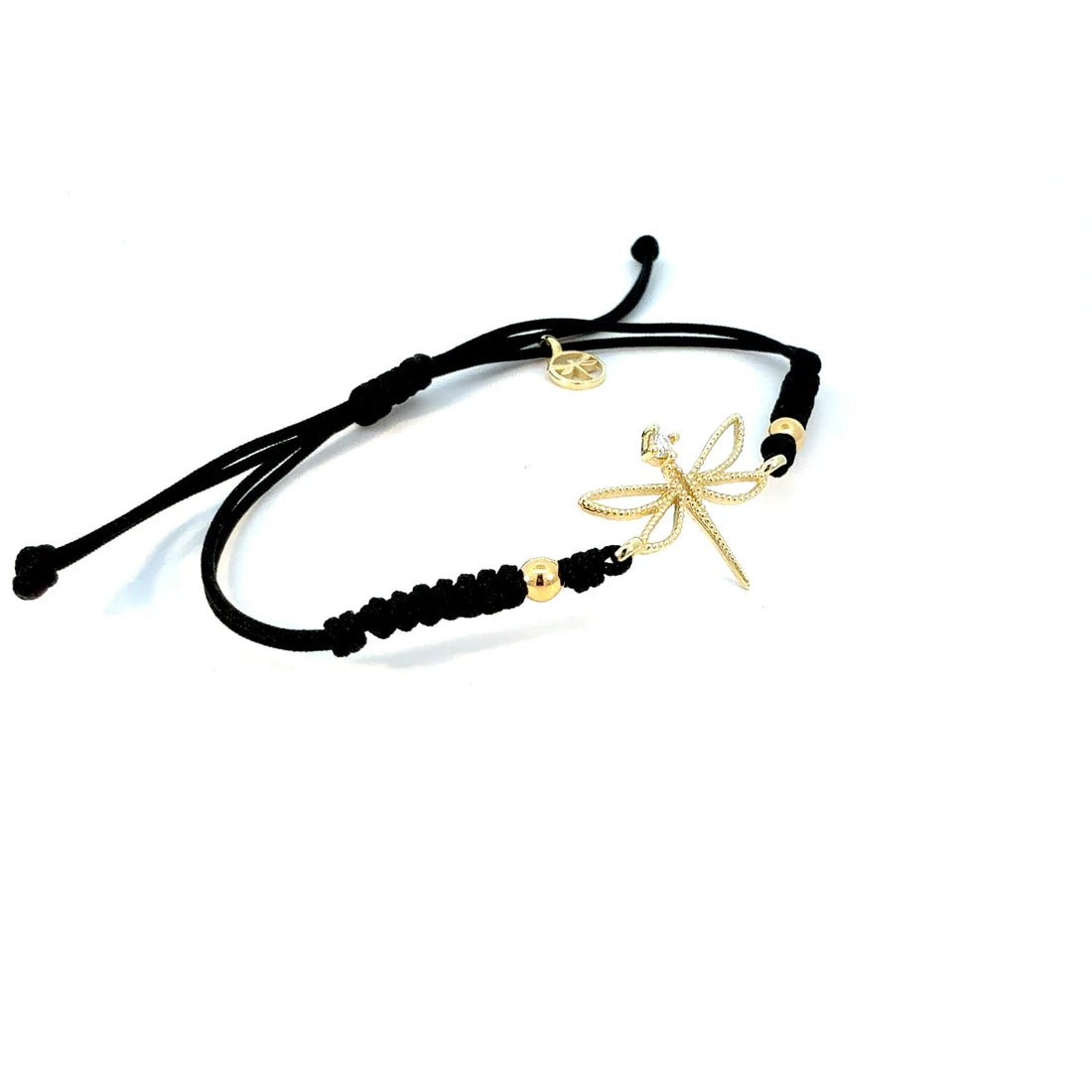 Pulsera Iconic — en oro 9K con diamante lab y cordón macramé — ROUCLÊ Maison Contemporaine