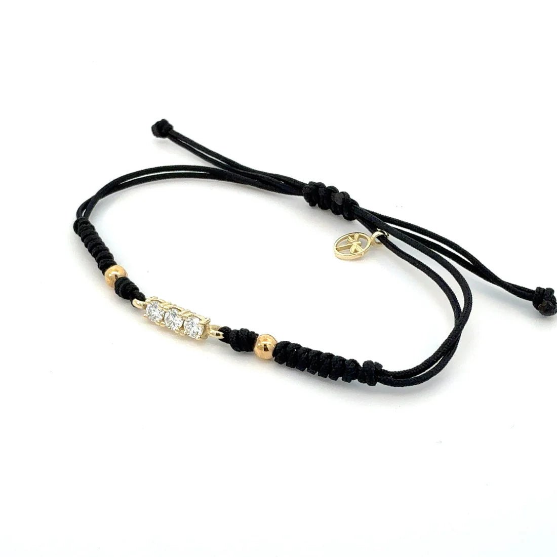 Pulsera Monolite — en oro 9K con diamantes lab y macramé — ROUCLÊ Maison Contemporaine