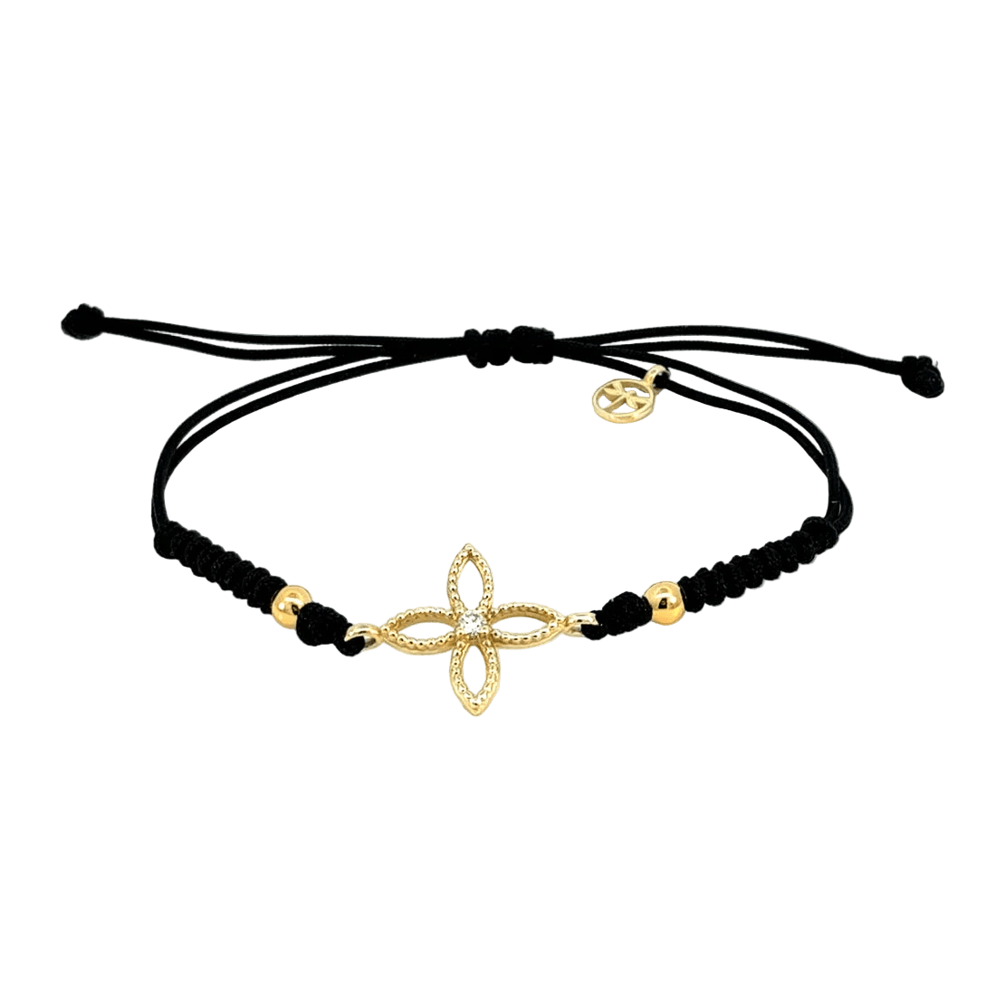 Pulsera Origins — en oro 9K y diamante 2,25 mm de lab y macramé — ROUCLÊ Maison Contemporaine