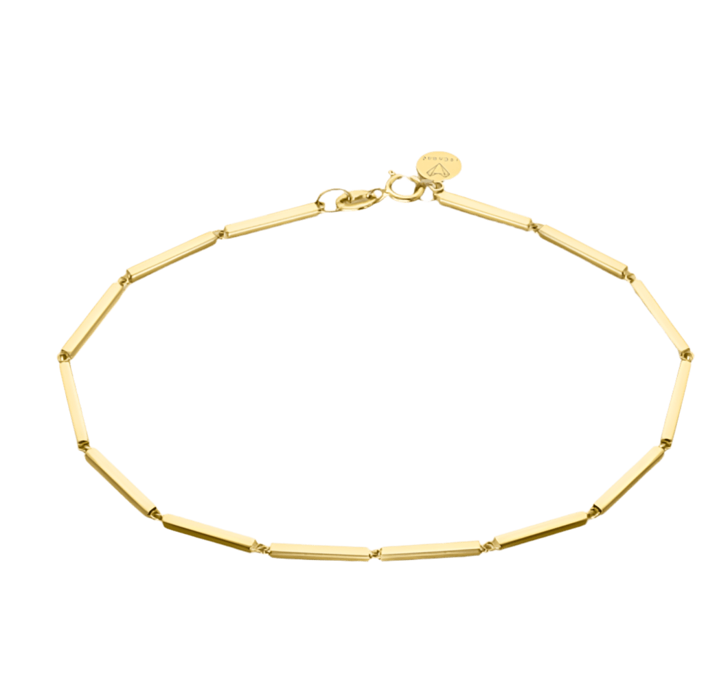 Pulsera Oro Reflection — Pulsera tubular geométrica en oro 18K (16+2 cm) — ROUCLÊ Maison Contemporaine