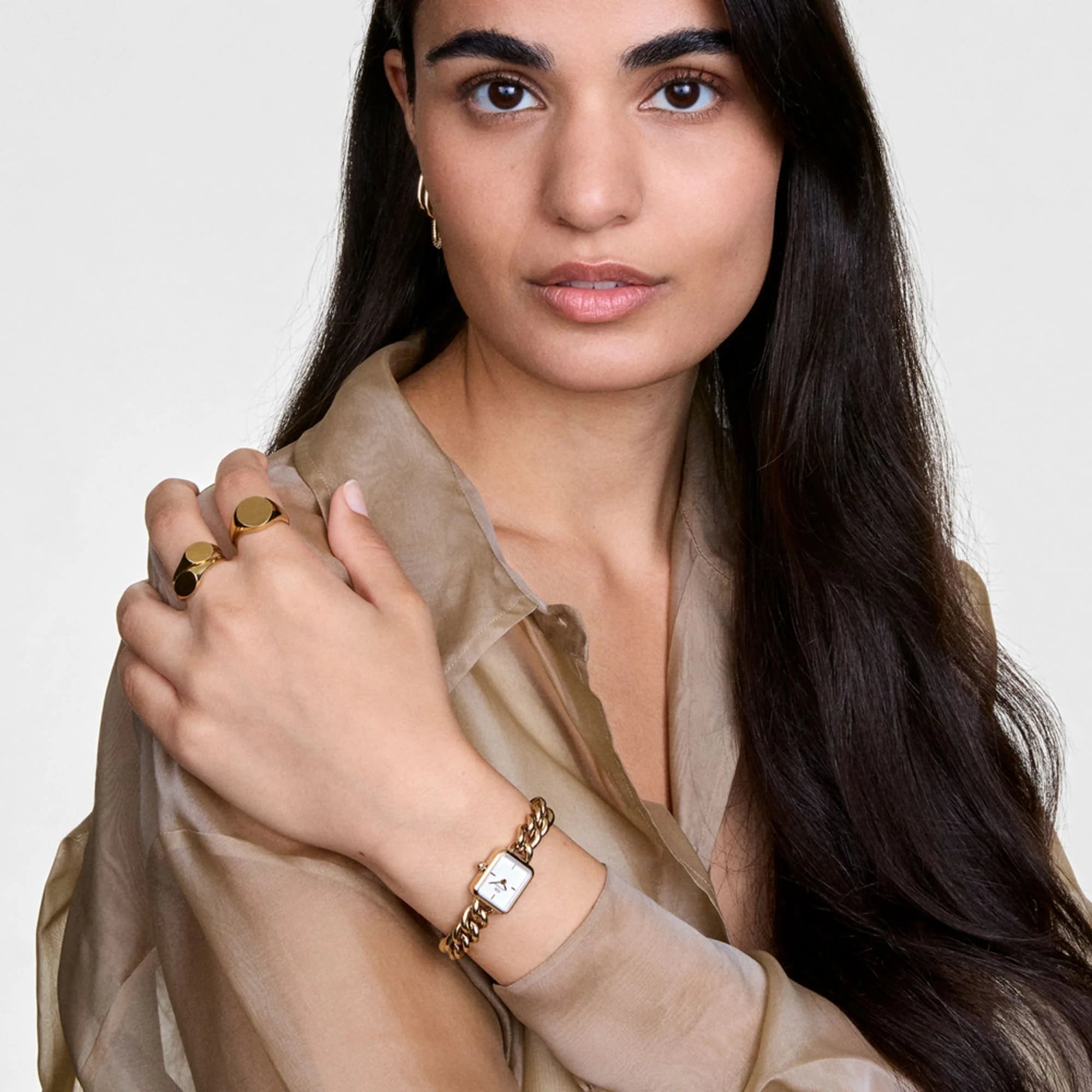 Reloj Cadena Jolie — Con brazalete de cadena en oro / oro rosa / plata — ROUCLÊ Maison Contemporaine