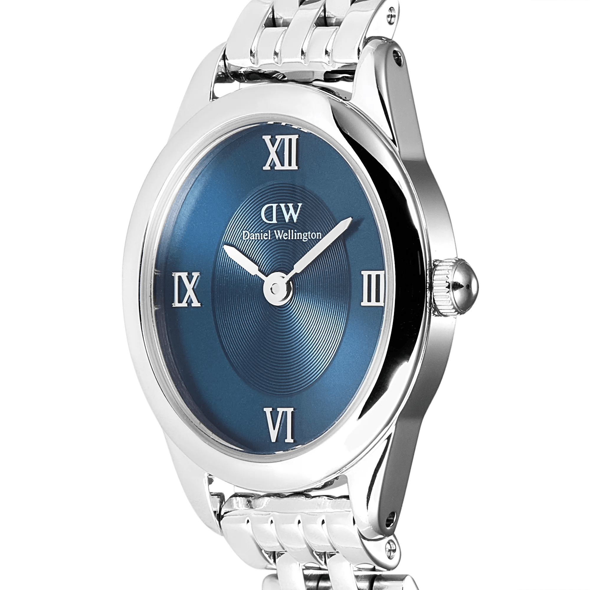 Reloj Ophelia Mini — Esfera Arctic / Azul hielo y brazalete metálico plata — ROUCLÊ Maison Contemporaine