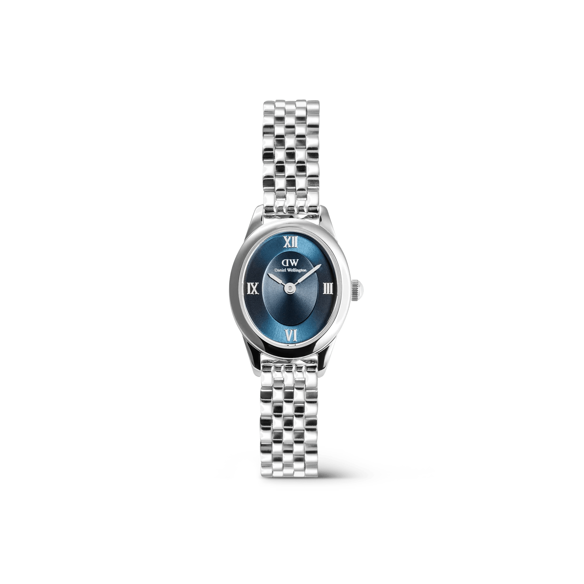Reloj Ophelia Mini — Esfera Arctic / Azul hielo y brazalete metálico plata — ROUCLÊ Maison Contemporaine
