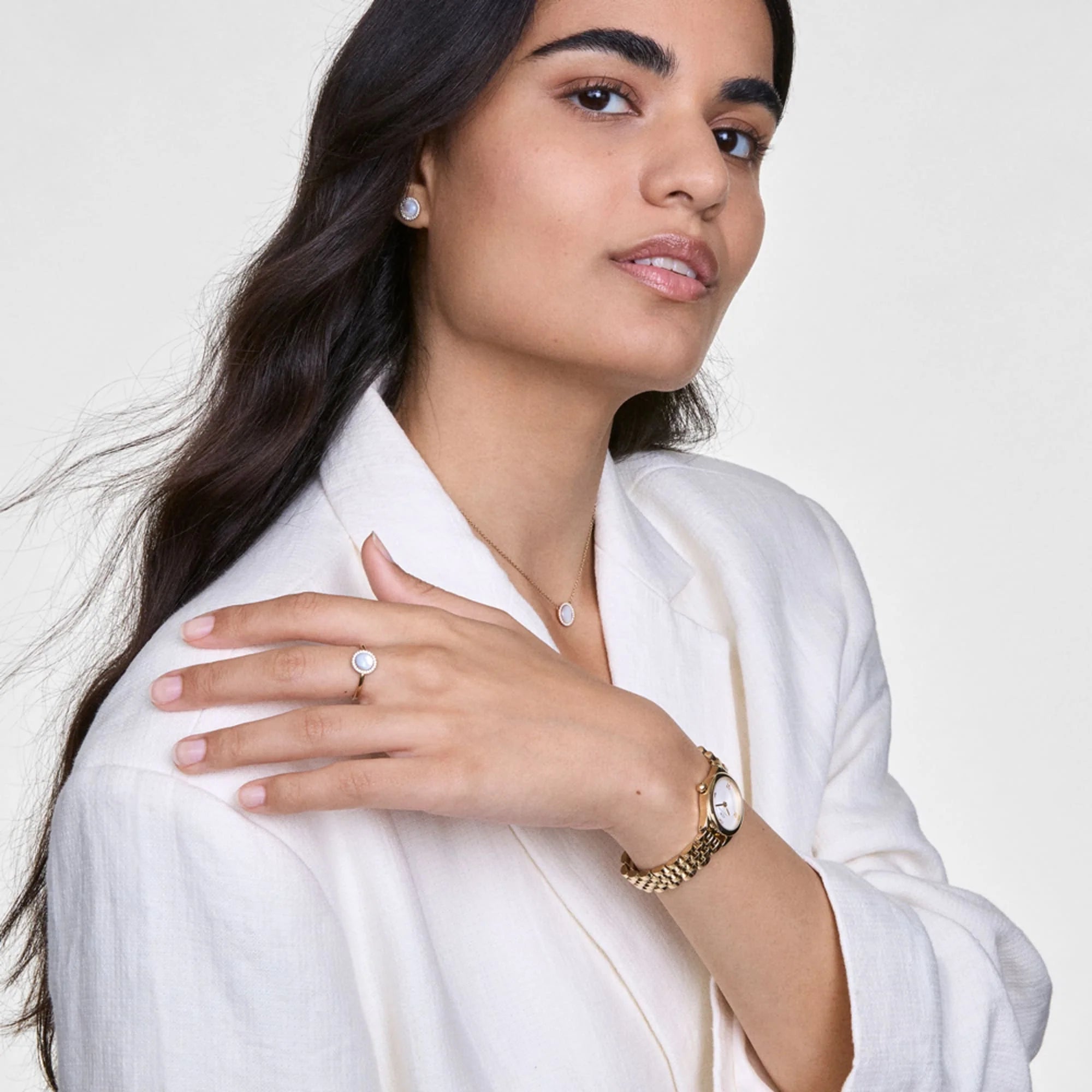 Reloj Ophelia Mini — Ovalado con brazalete metálico en oro / oro rosa / plata — ROUCLÊ Maison Contemporaine